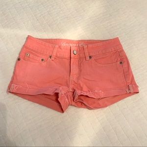 Size 0 American Eagle Coral Cutoff Jean Shorts